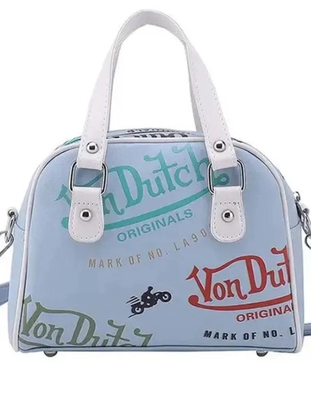 Von Dutch Blue and White Crossbody Bag - Picture 2 of 3